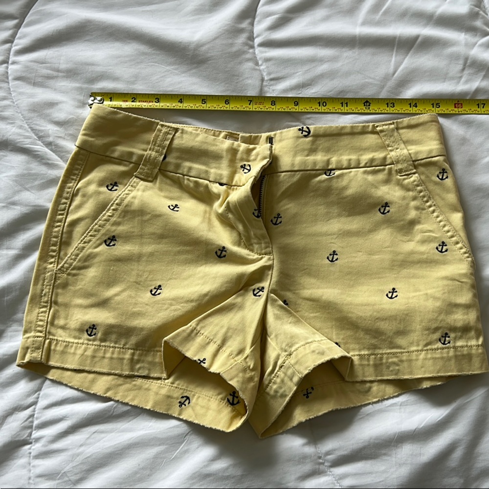 J. Crew • Butter Yellow Chinos with Embroidered Anchors • Size 2